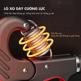 Dụng cụ kìm bóp tay tập lực điều chỉnh 5 –100kg đếm số điện tử cho tập gym thể hình KBT620