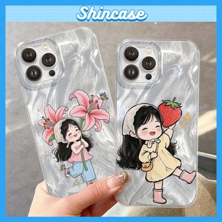 Ốp Lưng iPhone Silicon Happy Girl Ánh Bạc, Chống Sốc, Bảo Vệ Camera - iP X/XS/XR/11/12/13/14/15/16/17/Plus/Air/Pro/Max