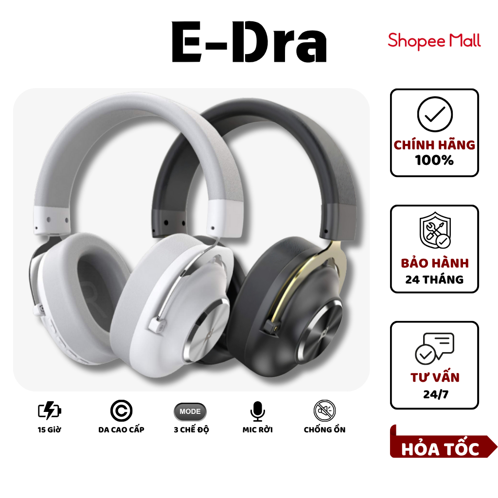 Tai Nghe Không Dây EDRA EH414W Micro Rời (Wired/ USB 2.4Ghz/ Bluetooth ...