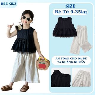 Bộ Đồ Bé Gái, Sét Đồ Bé Gái Thiết Kế Áo Sát Nách Kèm Quần Ống Suông Chất Liệu 100% Cotton