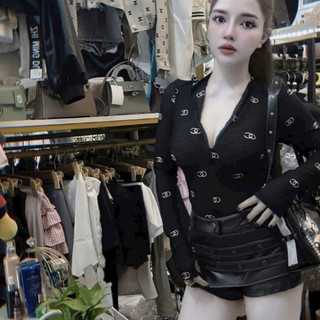 Áo Lưới Xốp Dài Tay Cổ Khóa kéo Ôm BODY Gợi Cảm