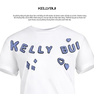 [KELLYBUI] Áo thun cotton đính hoạ tiết thủ công, phong cách trẻ trung, năng động