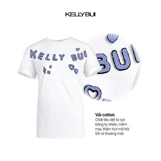 [KELLYBUI] Áo thun cotton đính hoạ tiết thủ công, phong cách trẻ trung, năng động