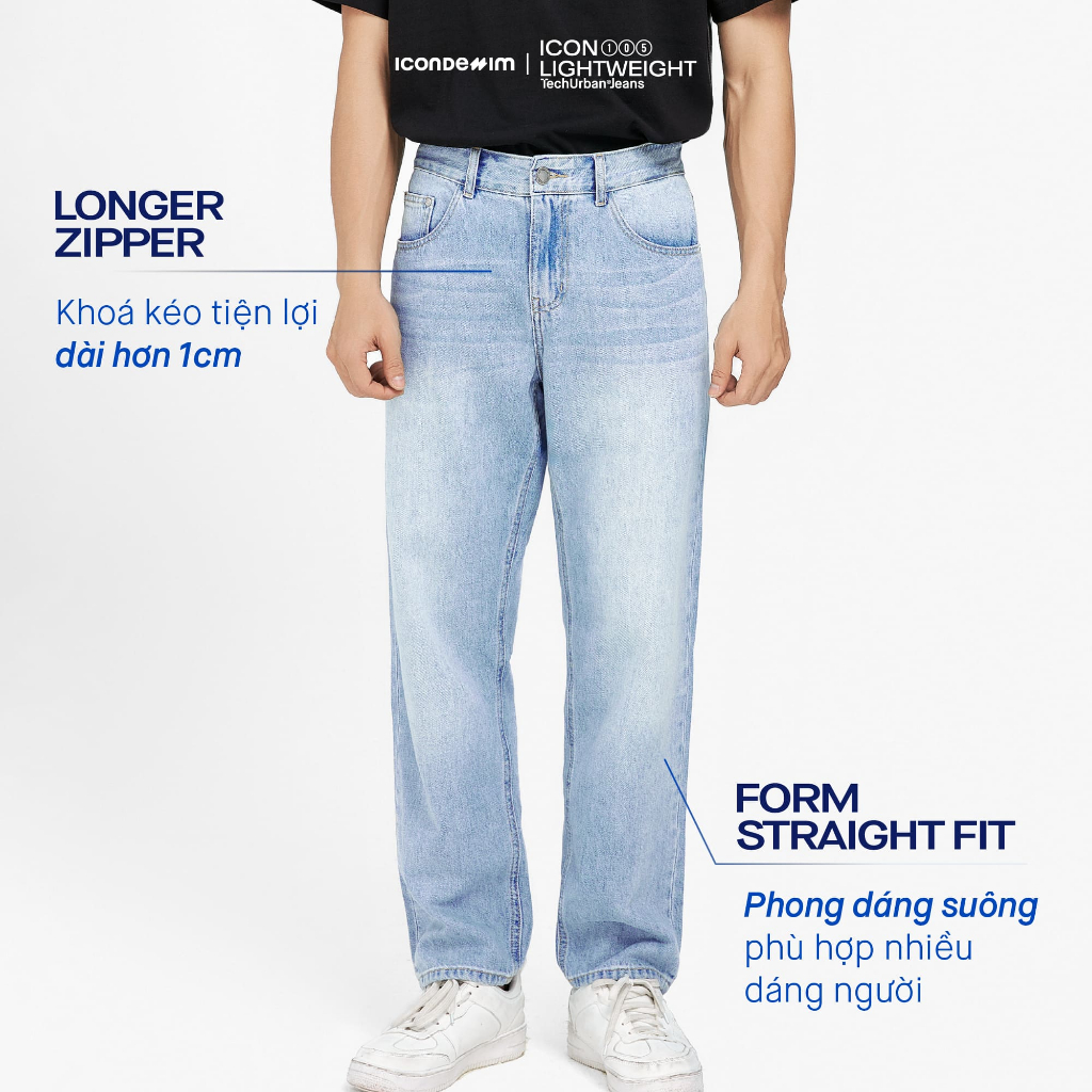 Quần Jean Nam ICON105 Lightweight, Quần Bò Nam Ống Suông Siêu Nhẹ, Vải Thoáng Khí, Jean Nam Cao Cấp | BigBuy360 - bigbuy360.vn