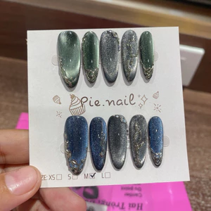 428. nailbox mắt mèo xanh lá, xanh dương