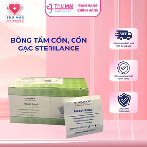 Bông tẩm cồn, cồn gạc STERILANCE sát khuẩn, sát trùng hộp 100 miếng