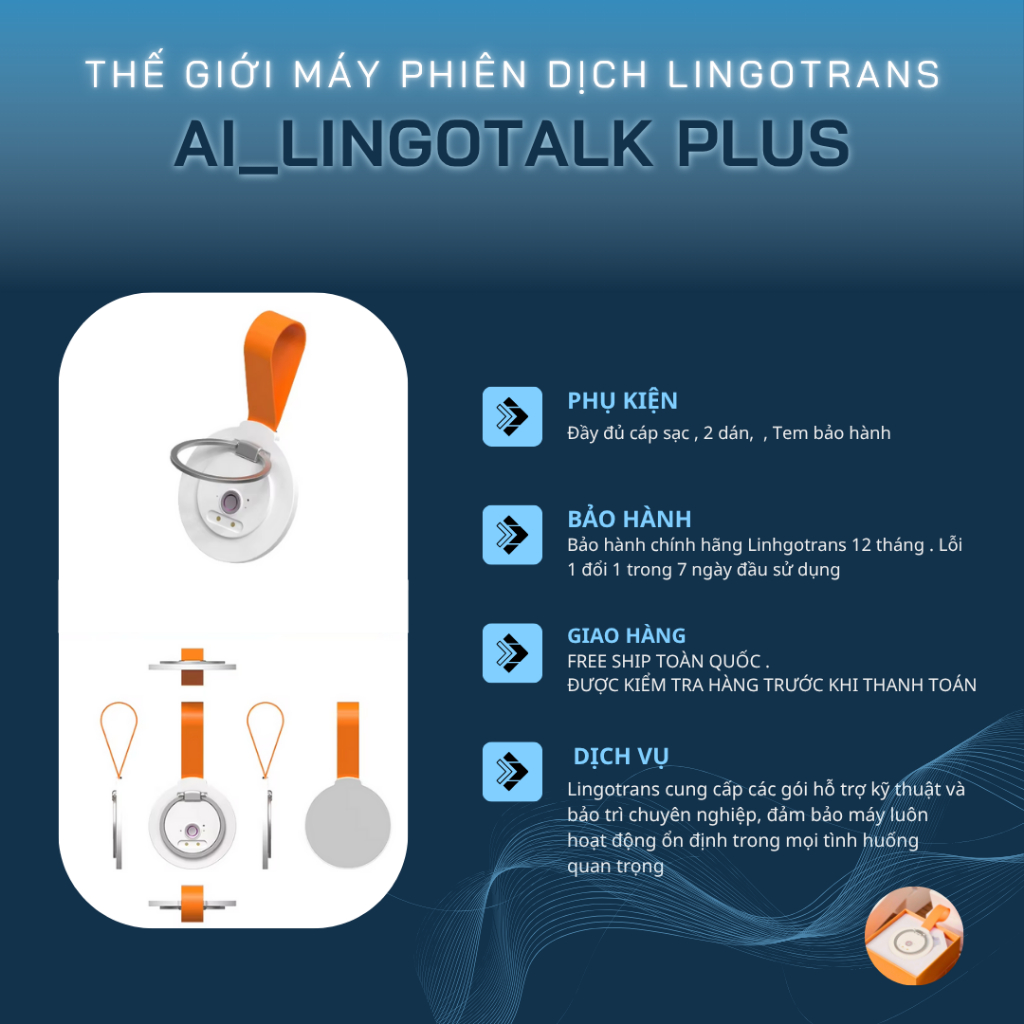 Máy Phiên Dịch Lingotrans Model AI Lingotalk 8 Trong 1 – Công Nghệ AI Hiện Đại, Nhỏ Gọn, Cao Cấp