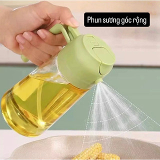 Bình Đựng Dầu Ăn Thủy Tinh 2in1, Bình Xịt Phun Sương Kiểm Soát Lượng Dầu Chuẩn Xác -TotoMoo.homedecor