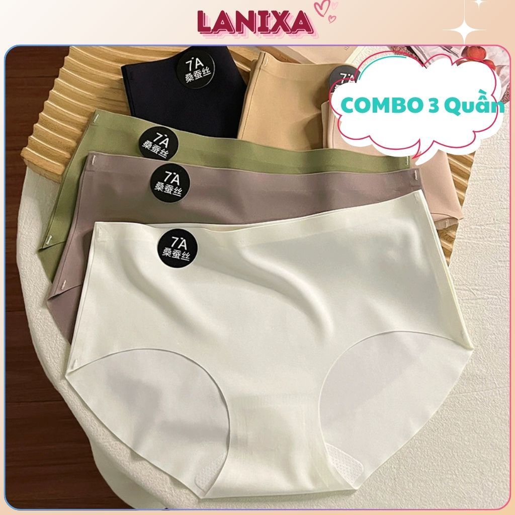 SET 3-4 Quần lót nữ su đúc mềm mịn thoáng khí cạp vừa ôm mông quyến rũ kiểu dáng basic LANIXA L618