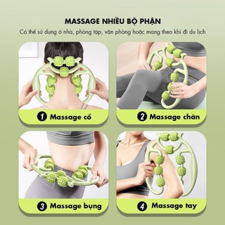 Dụng cụ massage cầm tay 9 con lăn xoay 360 độ giúp giảm đau mỏi cơ bắp và thon gọn body CLMS600