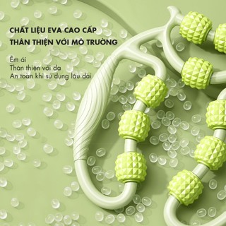 Dụng cụ massage cầm tay 9 con lăn xoay 360 độ giúp giảm đau mỏi cơ bắp và thon gọn body CLMS600