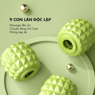 Dụng cụ massage cầm tay 9 con lăn xoay 360 độ giúp giảm đau mỏi cơ bắp và thon gọn body CLMS600