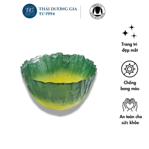 Bát, đĩa thủy tinh xanh lá thả hoa, đựng hoa quả Walther-Glas: Rocks Jungle 1400228 | Thái Dương Gia
