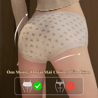 Quần Lót Nữ Cotton Co Dãn Mềm Thoáng Hoạ Tiết Xinh, Quần Chip Viền Su Chống Hằn King Shop L-8383