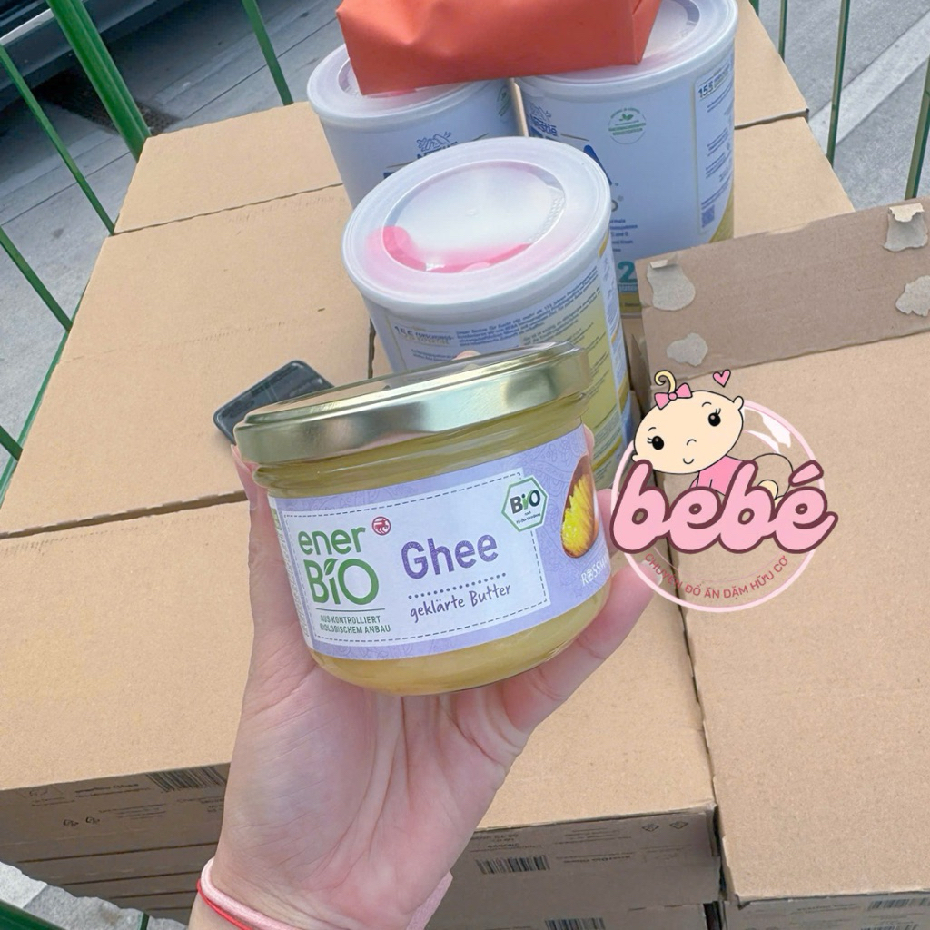 Bơ Ghee hữu cơ cho bé ăn dặm Ghee Easy, Ener Bio, DmBio nội địa Đức béo thơm dễ ăn