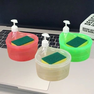 Hộp Đựng Nước Rửa Chén Có Vòi Và Miếng Bọt Biển Rửa Chén Bát 2in1 - Đựng Nước Rửa Bát Tiện Lợi, Tiết Kiệm Không Gian Bếp