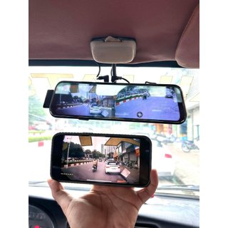 Camera hành trình ô tô X10 Kết nối điện thoại Màn gương cảm ứng 10inch Hiển thị vạch lùi Hỗ trợ ghi hình đêm Bh 12 tháng