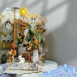 Thiệp Nổi 3D Nativity Stone Thiệp Giáng Sinh Noel Popup Handmade Quà Tặng Christmas Cao Cấp - TAYTA