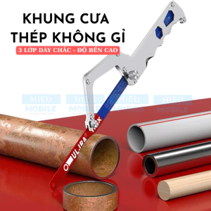 Khung cưa thép 3 lớp dài 32cm kiêm cờ lê tháo mở ốc bulông kèm lưỡi cắt gỗ nhựa kim loại đa năng