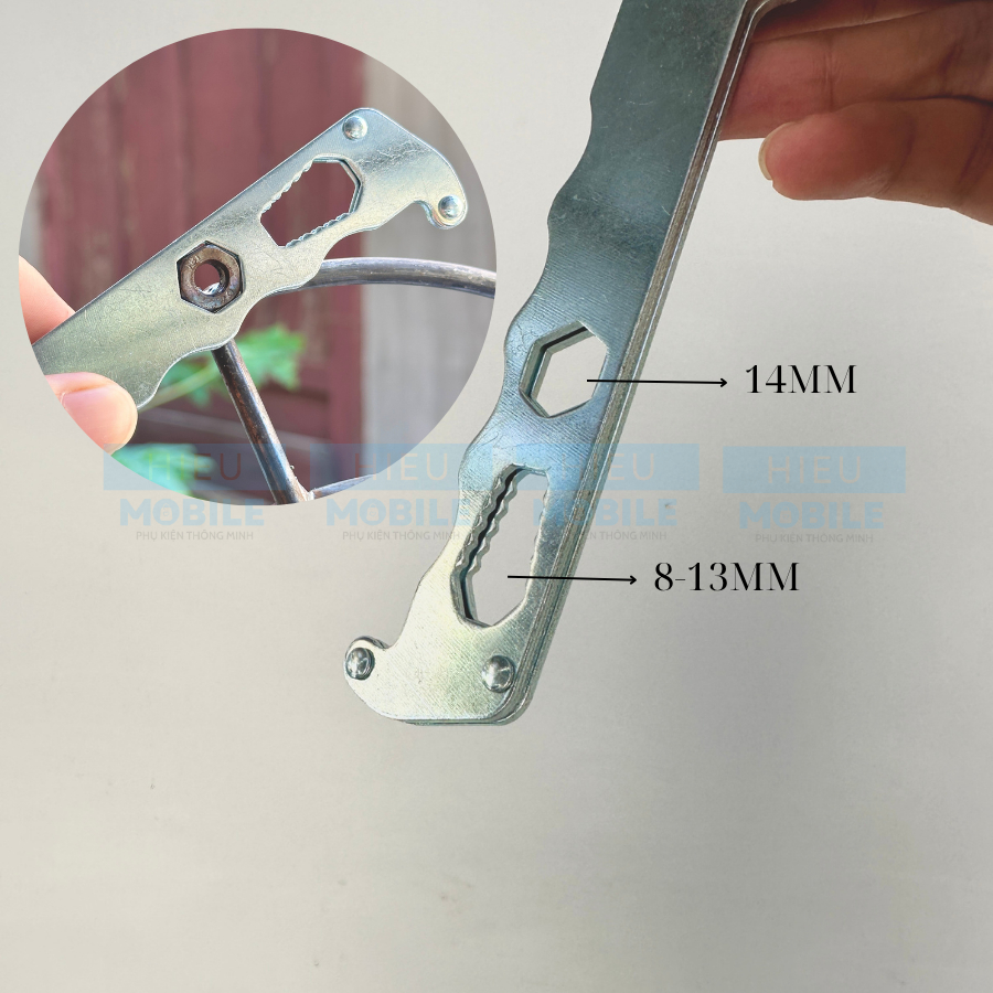 Khung cưa thép 3 lớp dài 32cm kiêm cờ lê tháo mở ốc bulông kèm lưỡi cắt gỗ nhựa kim loại đa năng