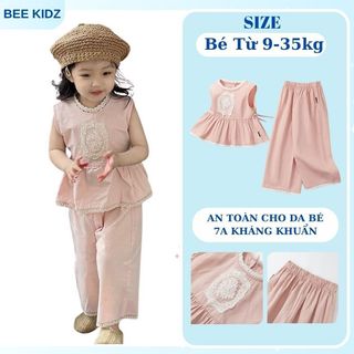 Đồ Bộ Cho Bé Gái, Set Đồ Cho Bé Gái Cách Tiểu Thư Phối Ren Xinh Xắn Chất Liệu Cotton Mềm Mại