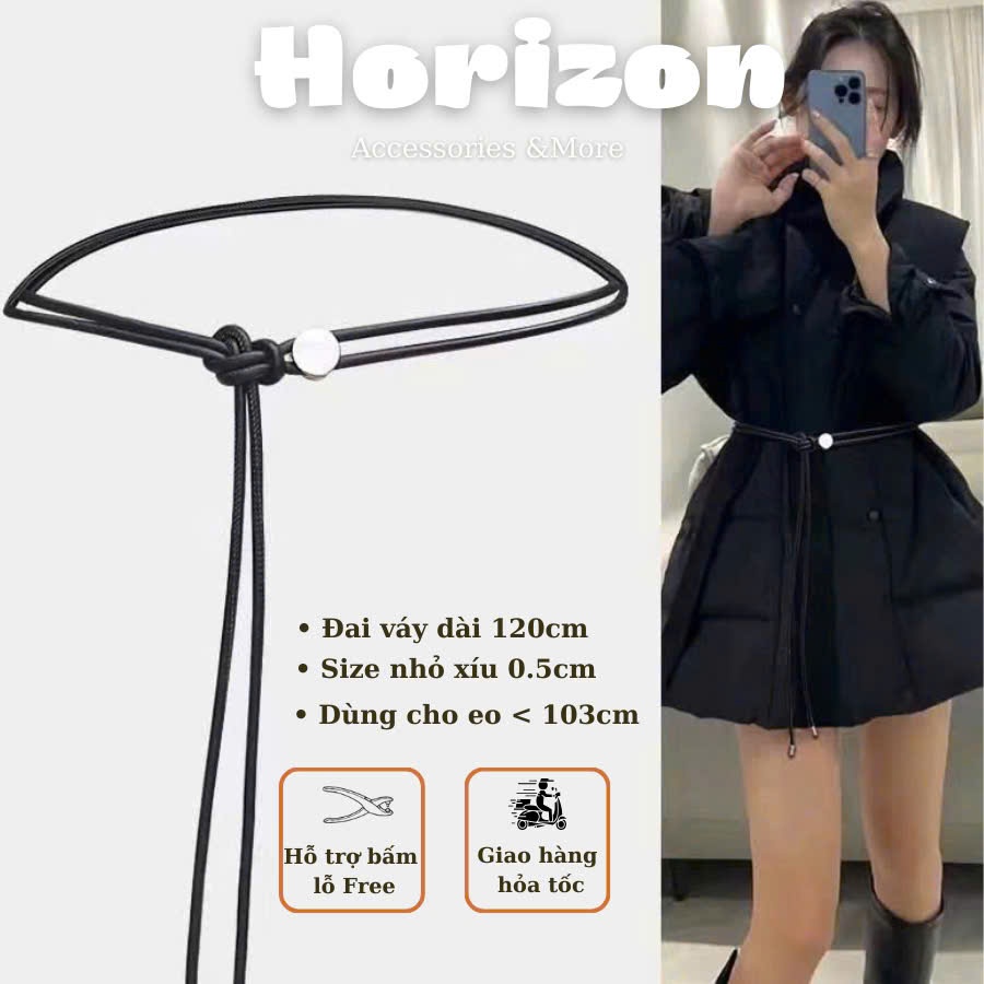 Thắt Lưng dây đai váy da nam nữ gài Đai váy dây DV35 bản nhỏ 0.5cm dạng khuyên tròn dây nịt cực sang chảnh Horizon