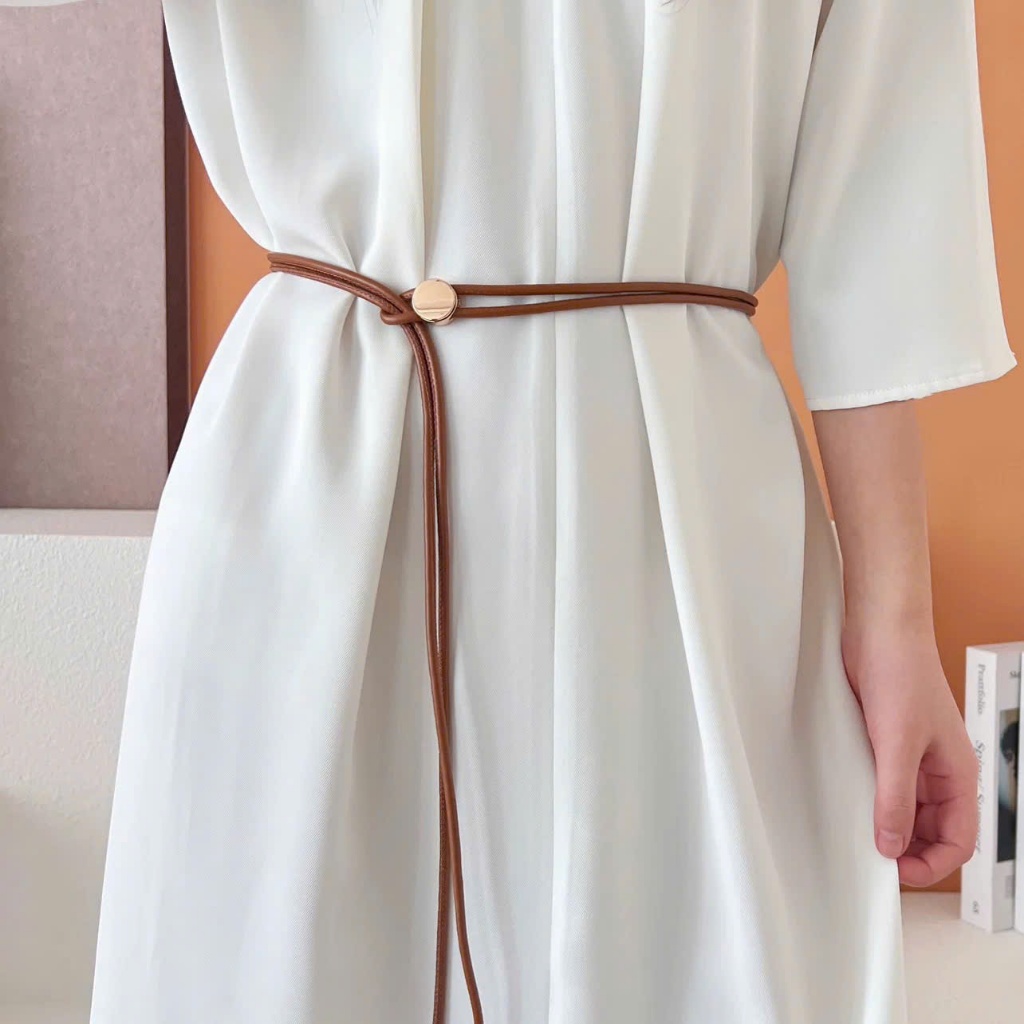 Thắt Lưng dây đai váy da nam nữ gài Đai váy dây DV35 bản nhỏ 0.5cm dạng khuyên tròn dây nịt cực sang chảnh Horizon