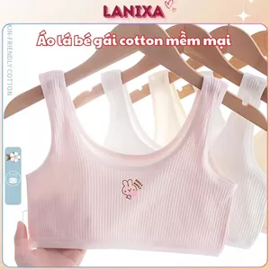 Áo lót học sinh dây bản to không đệm mút may hai lớp chắc chắn phong cách đơn giản LANIXA A8574