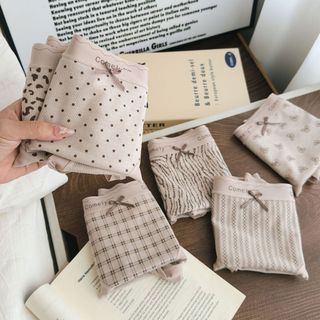 Quần Lót Nữ Cotton Co Dãn Mềm Thoáng Hoạ Tiết Xinh, Quần Chip Viền Su Chống Hằn King Shop L-8383