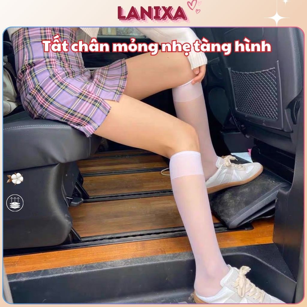 Tất nữ cao cổ thật chân giúp che những khuyết điểm mỏng mềm mại thoáng mát dễ chịu LANIXA T4914