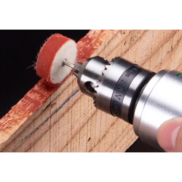 Bánh đánh bóng lông cừu (Bánh mài, chà nhám, đánh bóng kim loại, gỗ, đá, inox) + thanh nối