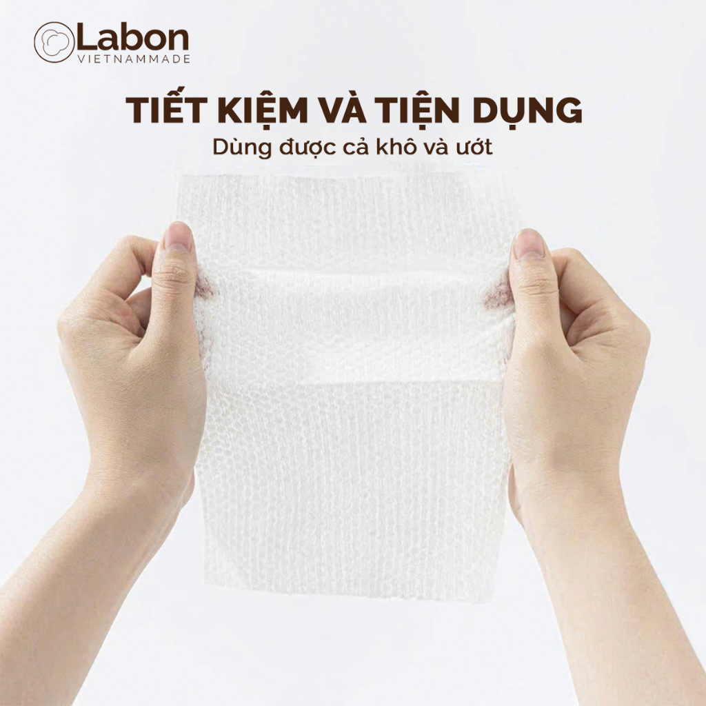Khăn khô đa năng Labon 80 tờ - Dạng gói rút dùng lau mặt tẩy trang khăn lau cho bé và gia đình