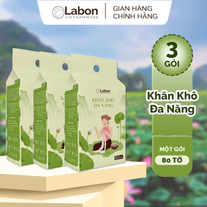 Khăn khô đa năng Labon 80 tờ - Dạng gói rút dùng lau mặt tẩy trang khăn lau cho bé và gia đình