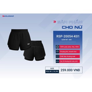 Quần 2 lớp thể thao NỮ VELOSAR vận động thoải mái phù hợp Chạy bộ, Pickleball, Tennis, RSP-20054