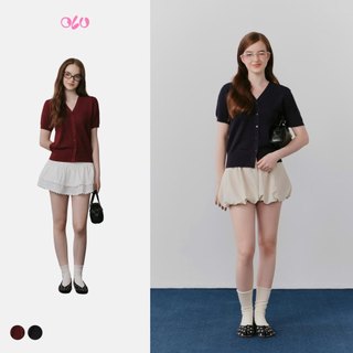 Áo OLV len cổ V bo eo tôn dáng phù hợp đi làm đi chơi Knixie Top nhiều màu dễ phối