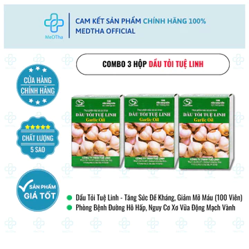 [COMBO 2 HỘP/3 HỘP] Dầu Tỏi Tuệ Linh - Tăng Sức Đề Kháng, Phòng Bệnh Đường Hô Hấp (Hộp 100 Viên)