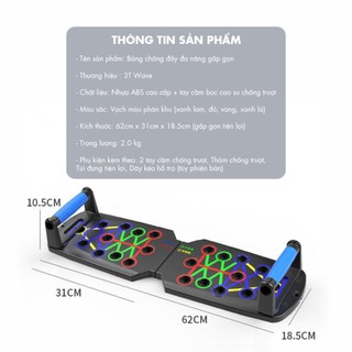 Bảng chống đẩy đa năng dụng cụ tập gym tại nhà hỗ trợ 30 tư thế rèn luyện cơ tay cơ ngực vai BCD320