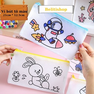 Set 5/3 Túi Đựng Bút Tô Màu Sáng Tạo DIY Cho Bé, Đồ Thủ Công Vừa Học Vừa Chơi, Dụng Cụ Học Tập Dễ Thương Tiện Dụng