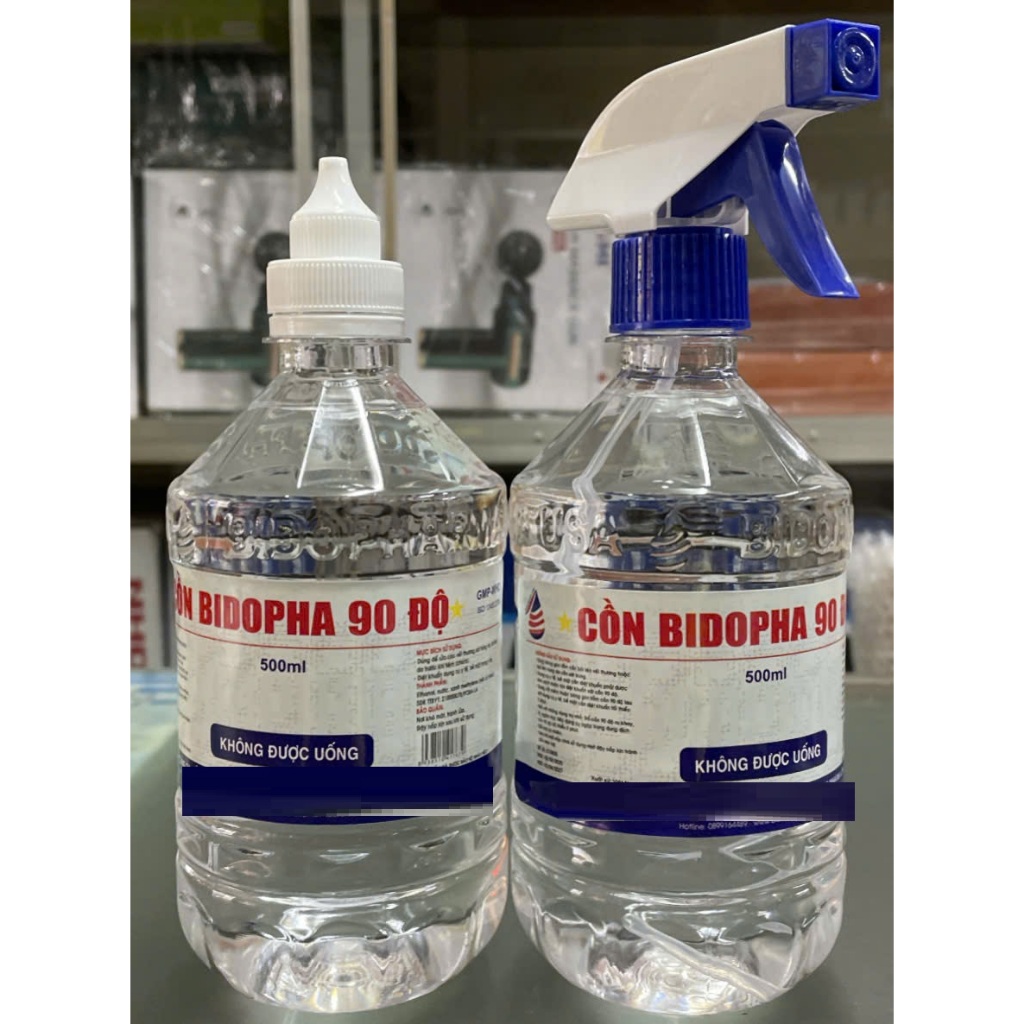 Cồn y tế 90 độ, cồn 90 độ 500ml -1000ml .Dùng để diệt khuẩn dụng cụ y tế