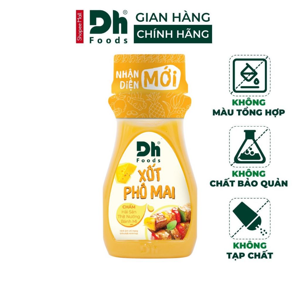 Xốt phô mai Dh Foods gia vị chấm hải sản, thịt nướng, bánh mì, khoai tây chiên, beefsteak lọ 100gr