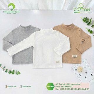 Set 2 áo giữ nhiệt cotton cho bé trai anminaza