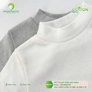 Set 2 áo giữ nhiệt cotton cho bé trai anminaza