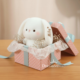 Thỏ Bông MimiBun Thêu Tên Theo Yêu Cầu – Thú Nhồi Bông Tai Dài Dễ Thương, Quà Tặng Bạn Gái 16cm 20cm