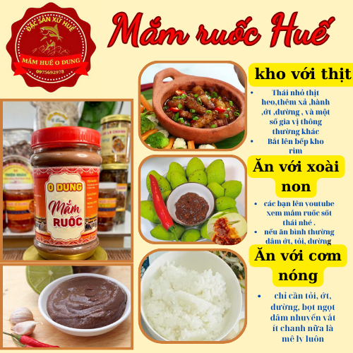 [Combo 800gr] Mắm Ruốc Ăn Liền Đặc Sản Mắm Huế Nguyên Chất Loại 1 Mắm Huế O Dung