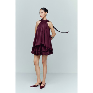 Áo Silk Halter Tiered Mini, Chất Vải Lụa Tô Châu Thoải Mái, WKI087  SOME HOW STORE