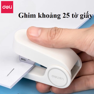 Dập Ghim Mini Cho Học Sinh Deli 25 Trang Ghim Số 12 Nhỏ Gọn Màu Pastel Dễ Thương Kèm Ghim Tặng Tiện Lợi