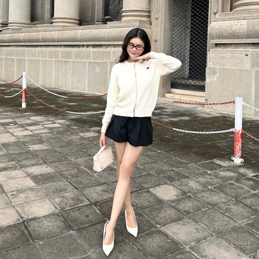 Áo Khoác Cardidgan Mirage Thêu Tim Đỏ Local Brand Chất Len Mềm Mịn.