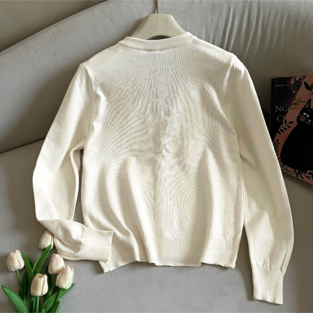 Áo Khoác Cardidgan Mirage Thêu Tim Đỏ Local Brand Chất Len Mềm Mịn.