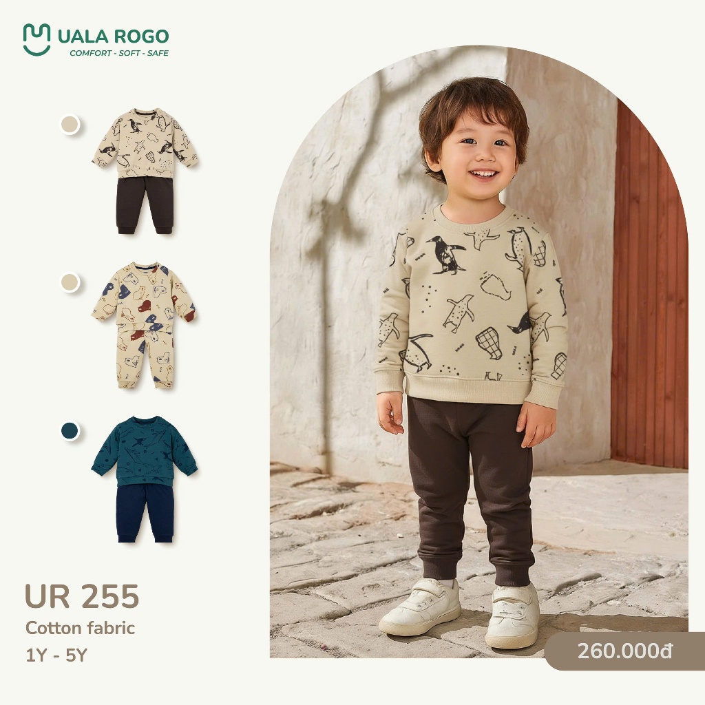 (9-27kg, 1-5Y) Bộ Dài Tay Cotton Uala UR3812 UR3877 UR3876 UR3894 UR3895 UR255 UR246