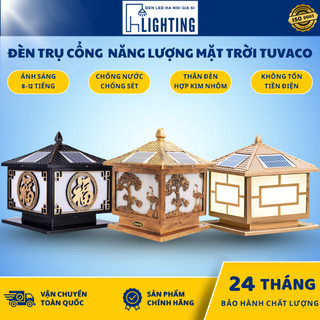 ( Combo) Đèn Trụ Cổng Sân Vườn Năng Lượng Mặt Trời Chống Nước, Chất liệu nhôm